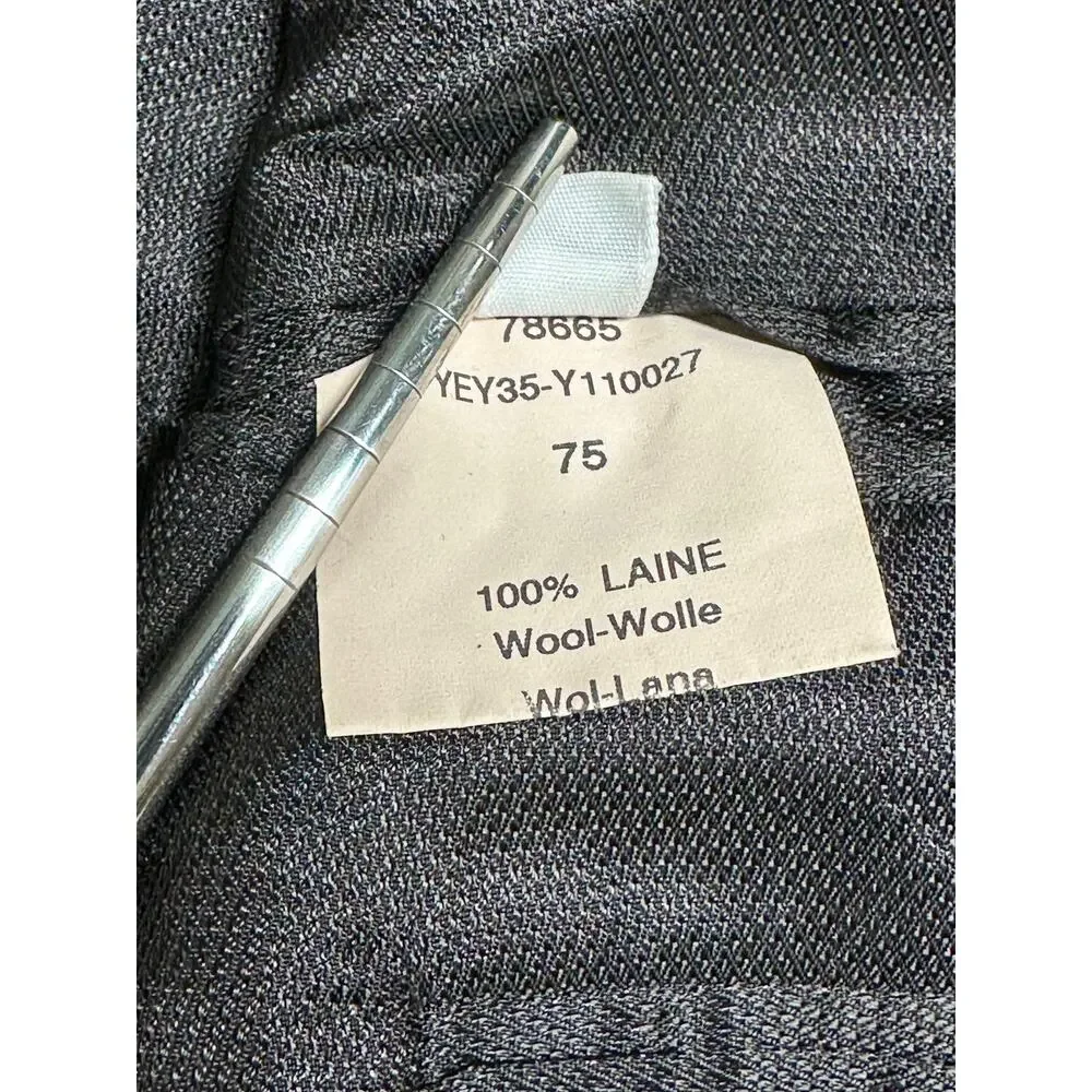 Yves Saint Laurent Suit Jacket Mens US 42 Gray Sport Coat Blazer‎ 100% Wool Work